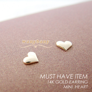 ▒14K GOLD▒ Mini Heart Earrings
