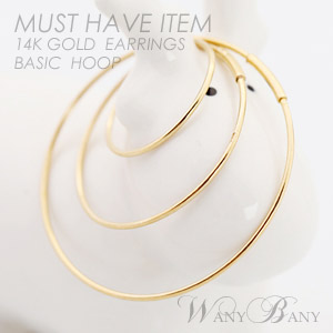 ▒14K GOLD▒ Basic Hoop Earrings
